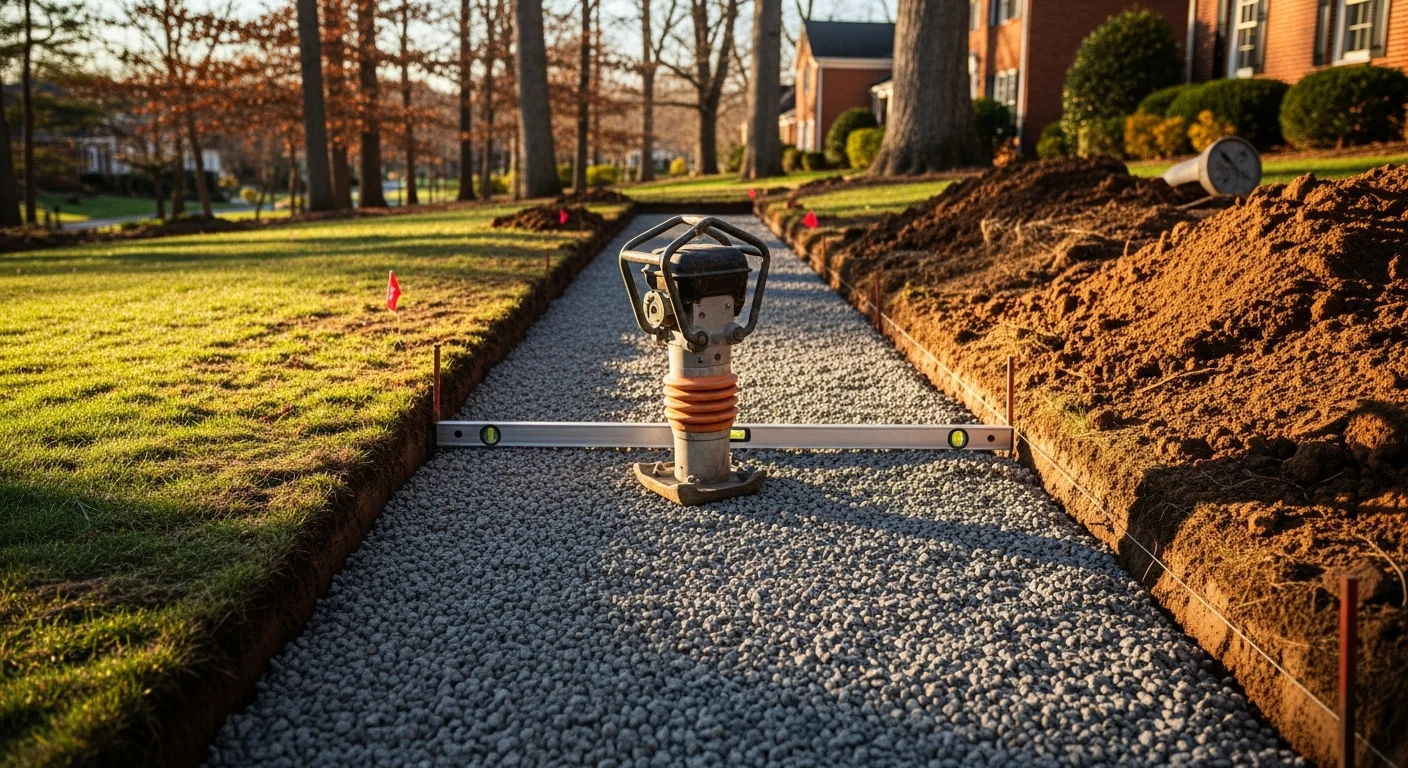 Walkway installation in Arlington VA — concrete paver walkway leading to a front door at a Northern Virginia residential property.